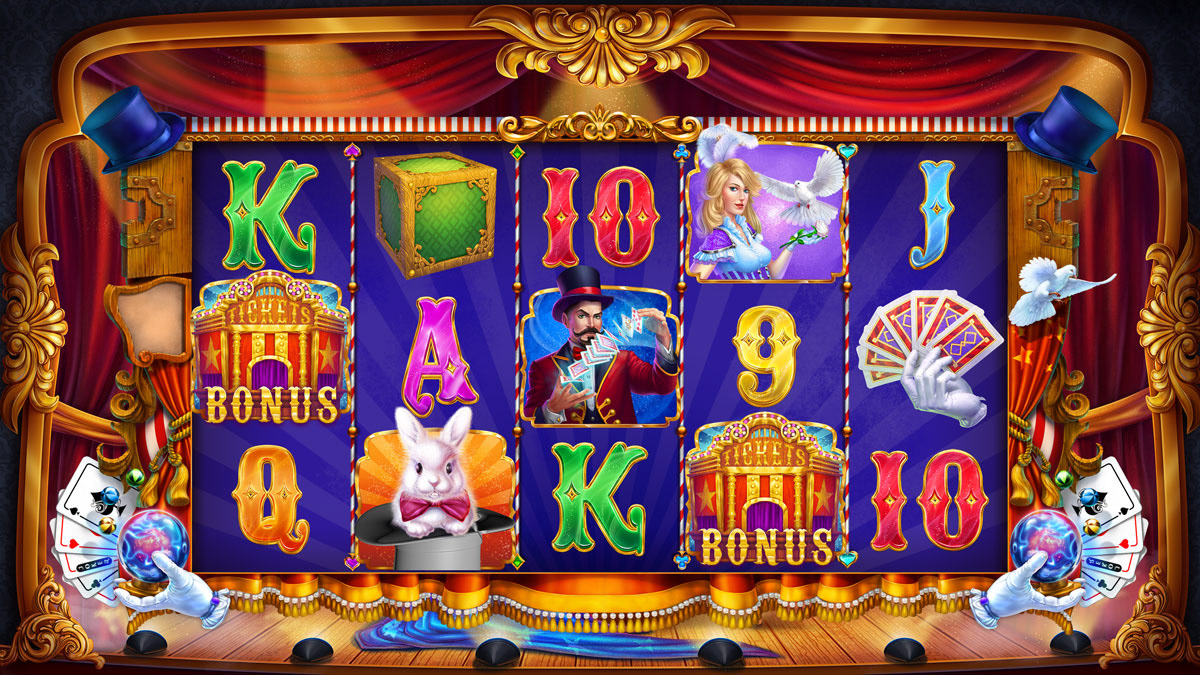 Illusionist magician magician themed magician themed slot slot game slot game art slot game graphics slot machine slot machine design slot machine graphics