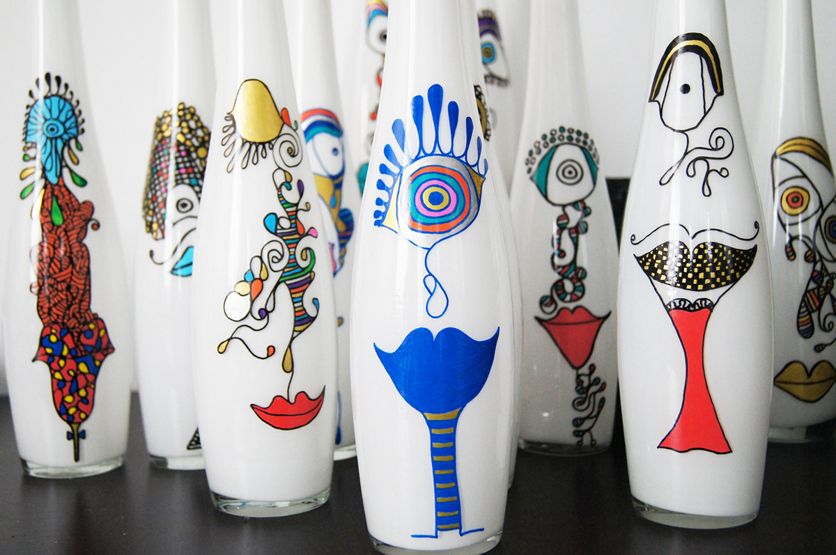 Customize  Vases colours identity Unique characters illustrate flyer portfolio product design Sanjana Viyeta
