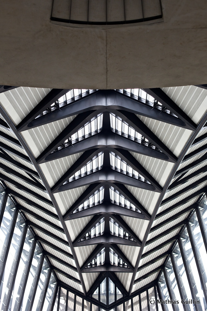 train station futuristic Symmetries building steel concrete SKY train europa france lyon graphic