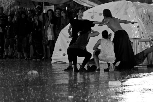 15M rain play playing water protest mindset
