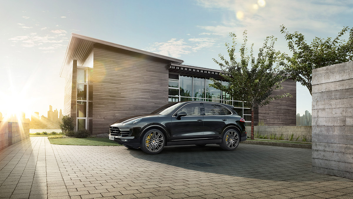 Porsche Cayenne turbo s CGI Post Production retouch grading vray 3D automotive   transportation HDRI