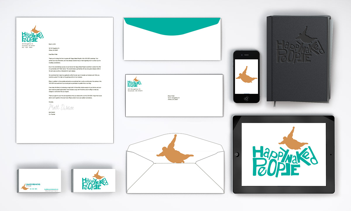happy  naked  people   branding  t-shirt  letterhead  identity  envelope  business card  Belly flop