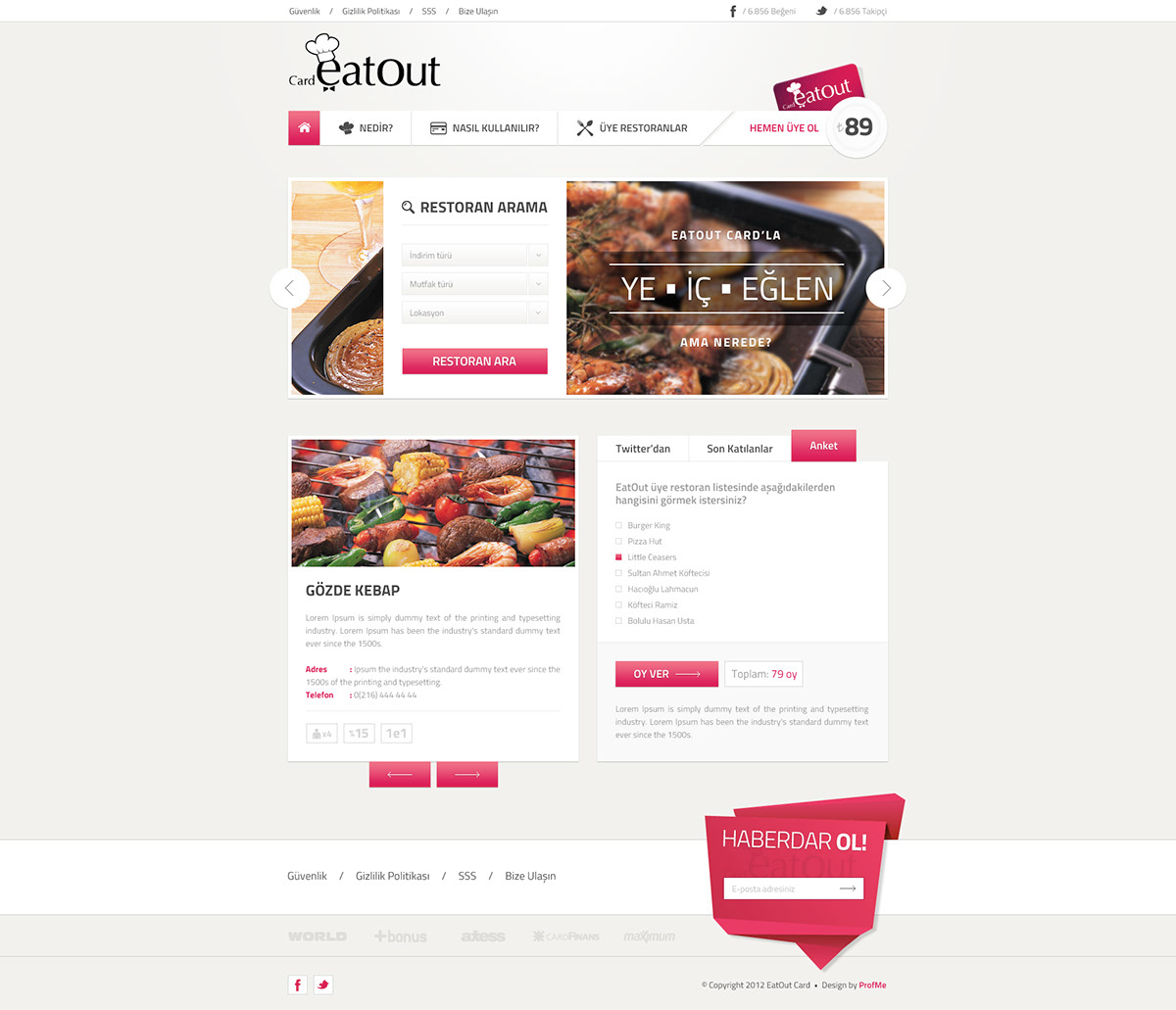Web corporate EatOut Website creative