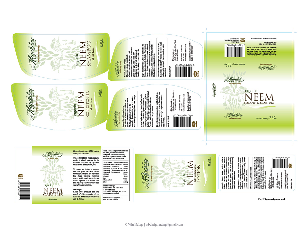 Mandalay Neem Organic neem oriental green Health comp packaging design offset lithography CMYK Printing die cut die mechanical dimension Adobe Portfolio