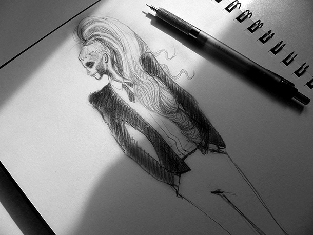 pencil sketch sketchbook drawings fashion illustration portrait pattern rough Draft concept beauty Character design ink