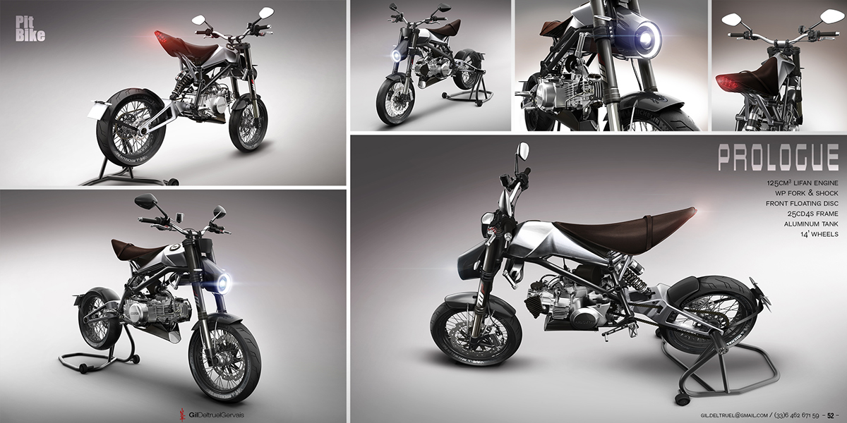 motorcycle cycle Bike design transportation Vehicle management 3D industrial triplette pit bike portfolio Light Mobility