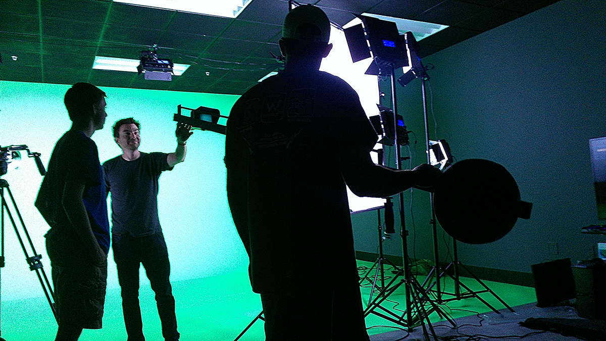green screen studio student nad camera lighting Black Magic Camera FSCC live-action amination