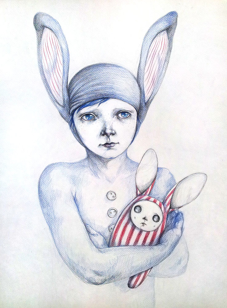 blue bunny dol red