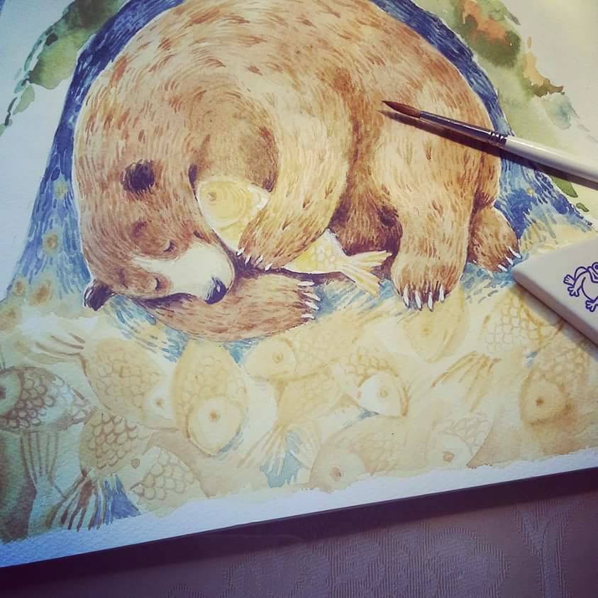 cober illustration bear beauty watercolour watercolor