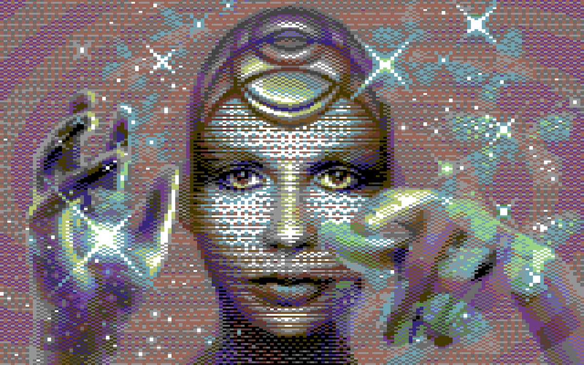 commodore 64 portrait woman pixel butterfly hands Pixel art 8-bit demoscene fire pixel-art pixel graphics