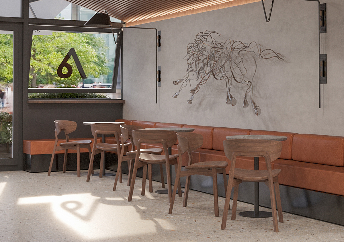 architecture Cafe design coffee shop design interior design  Render restaurant visual identity visualization