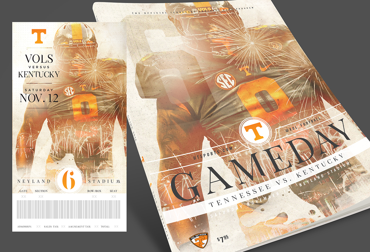 Tennessee Football vols football ticket cover design season tickets Tennessee