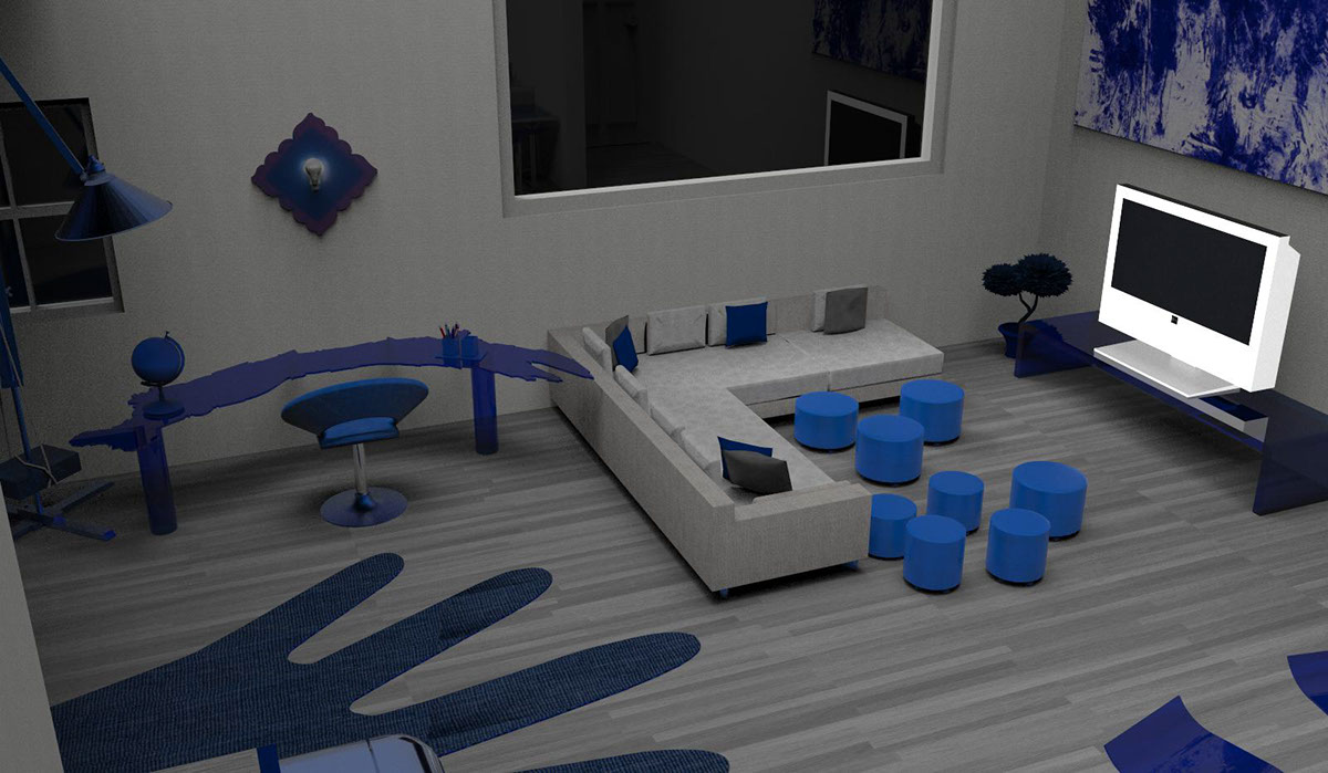 studio Yves Klein blue room HLM White plastician Pop Art Nouveau réalisme minimal art anthropometry strasbourg alsace france
