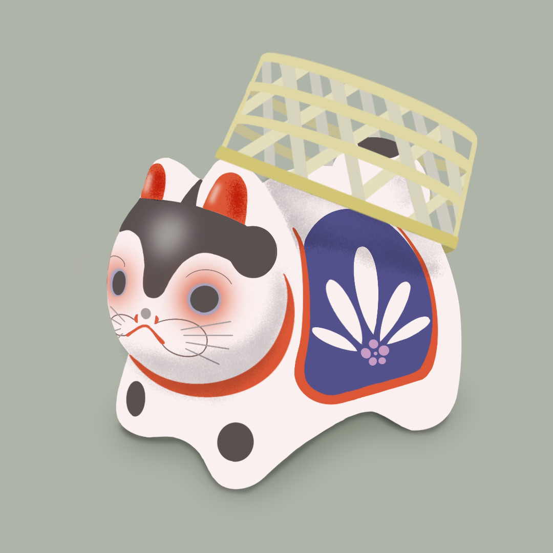 cute Digital Art  dog graphic graphic design  hariko ILLUSTRATION  japanese art japanese folk toys toys
