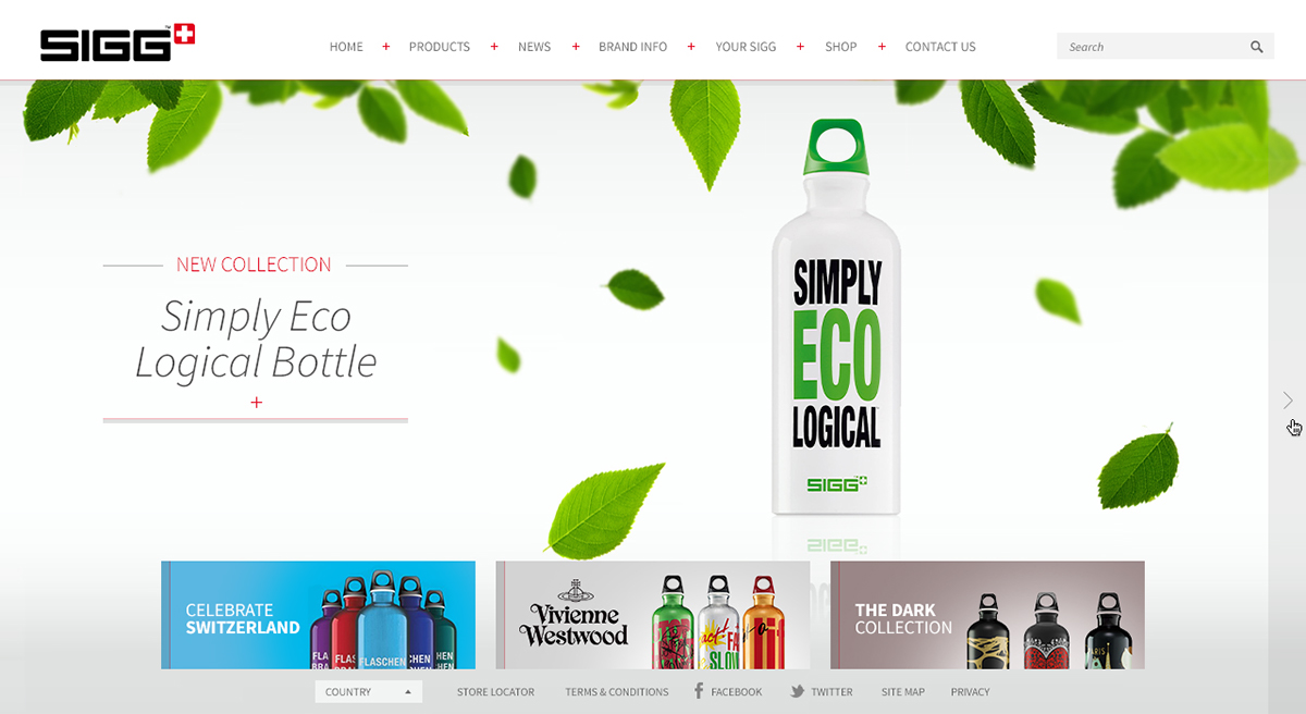 SIGG swatch water metal bottles product Webdesign brand Website Retail design swiss