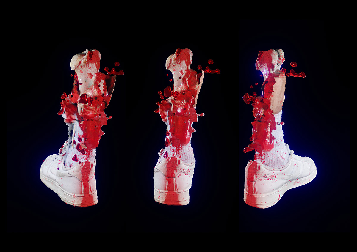 Nike 3d art blender blood Digital Art  gore horror shudder sneakers zombie