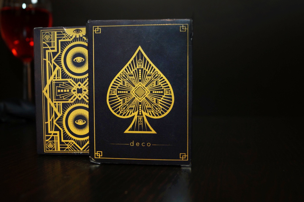 playing cards Magic   artdeco deco art gold card design package box king queen ace spade