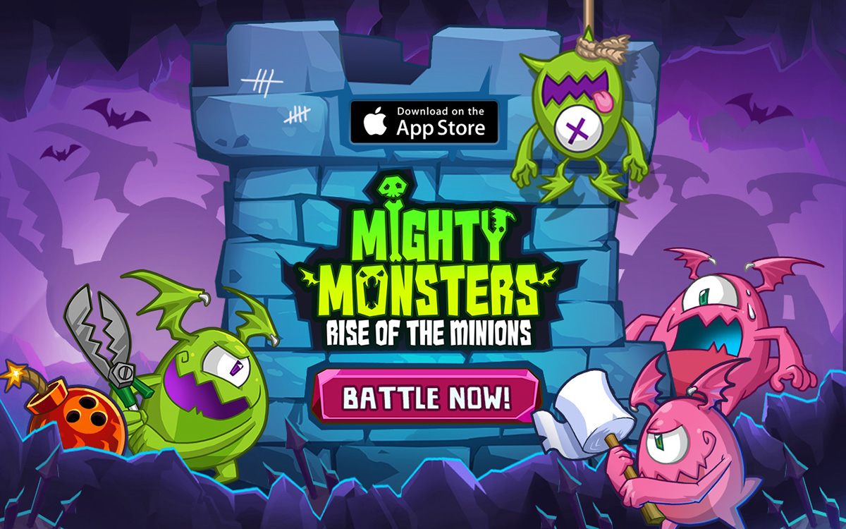 Mighty Monsters chess game mobile minions power ups