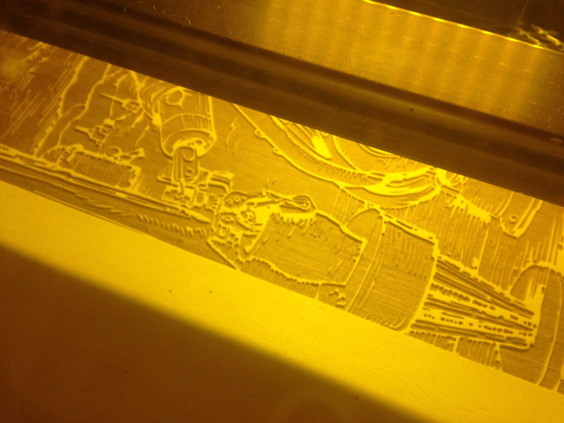 robot Creativity art Kuka woodcut digitalart Holzschnitt  engraving Leisure laser cutting