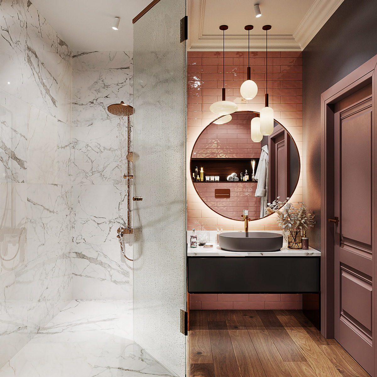 bathroom cgartist design interiorsdesigner pink visualization