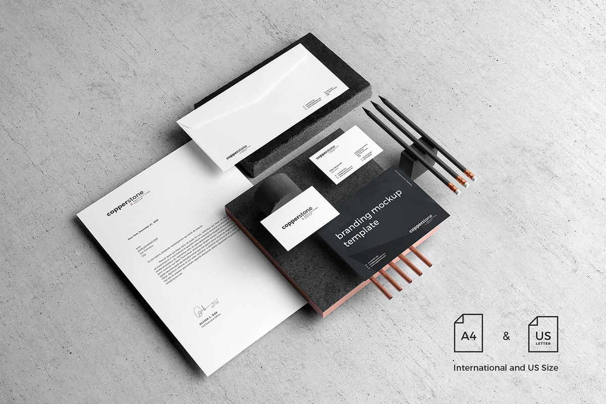 Download Free Copperstone Branding Mockup Vol 2 On Pantone Canvas Gallery PSD Mockups.