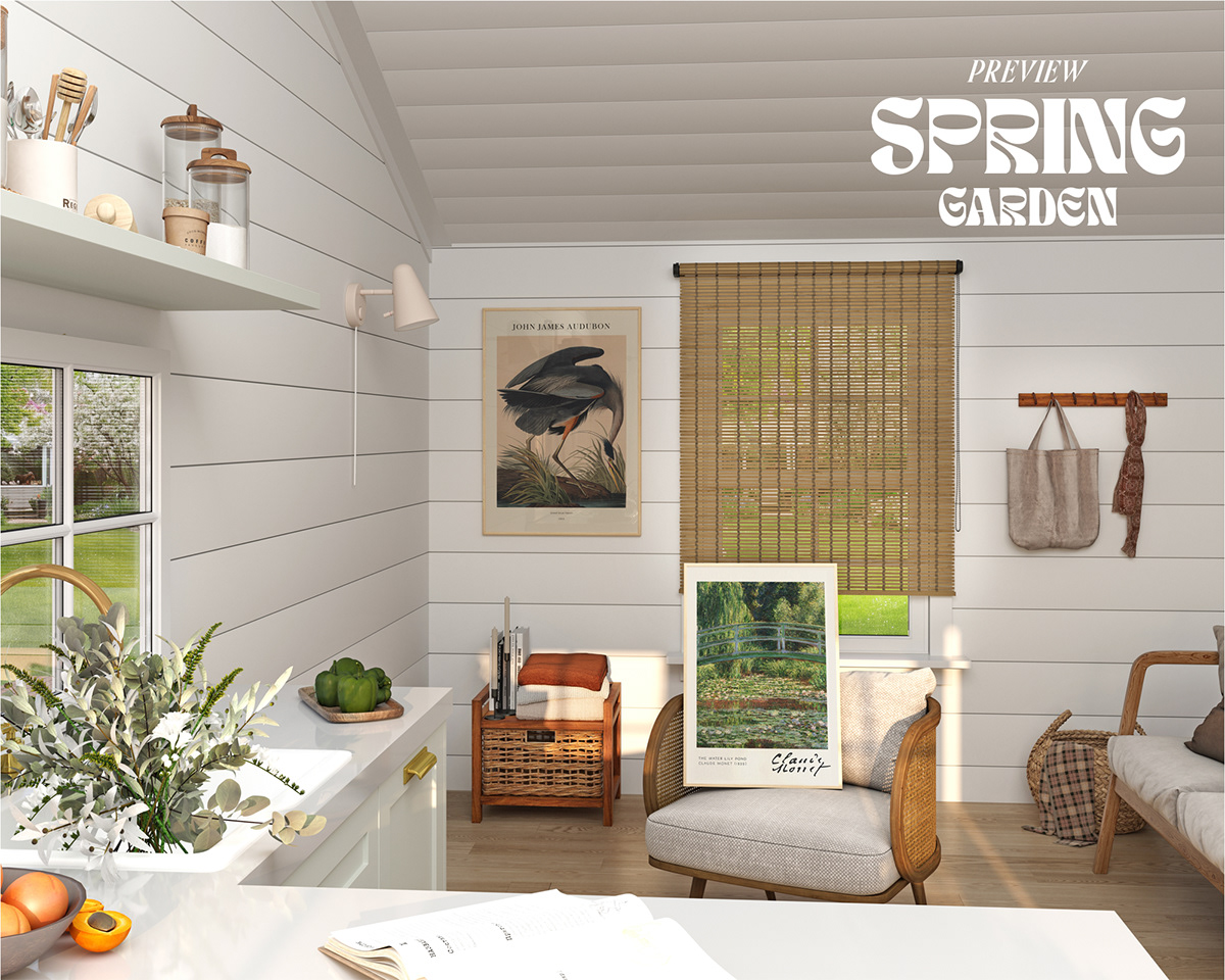 Mockup Interior 3ds max visualization Render architecture interior design  spring american village