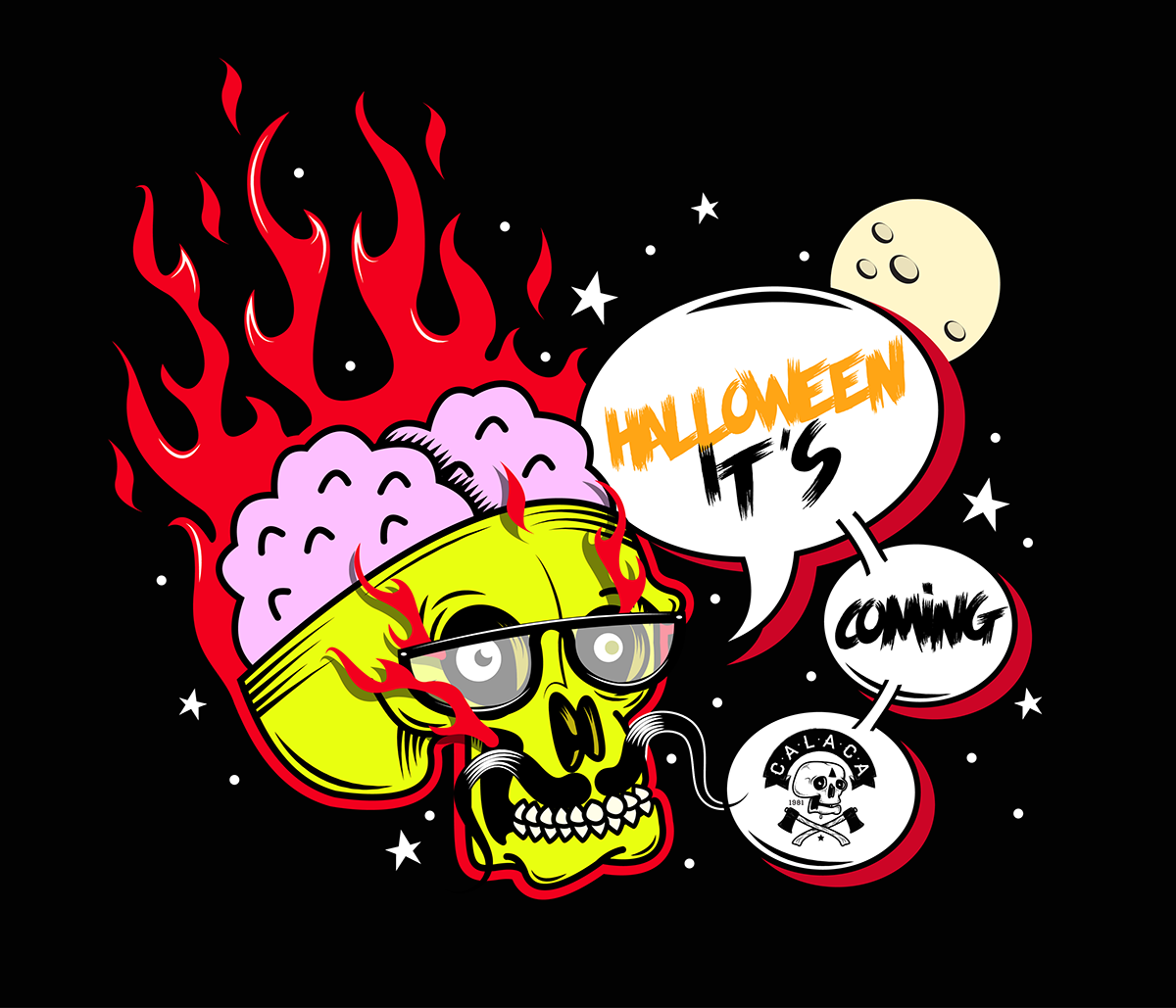 c4laca calaca skull Halloween Octubre october bestvector calavera quito Ecuador ilustracion design