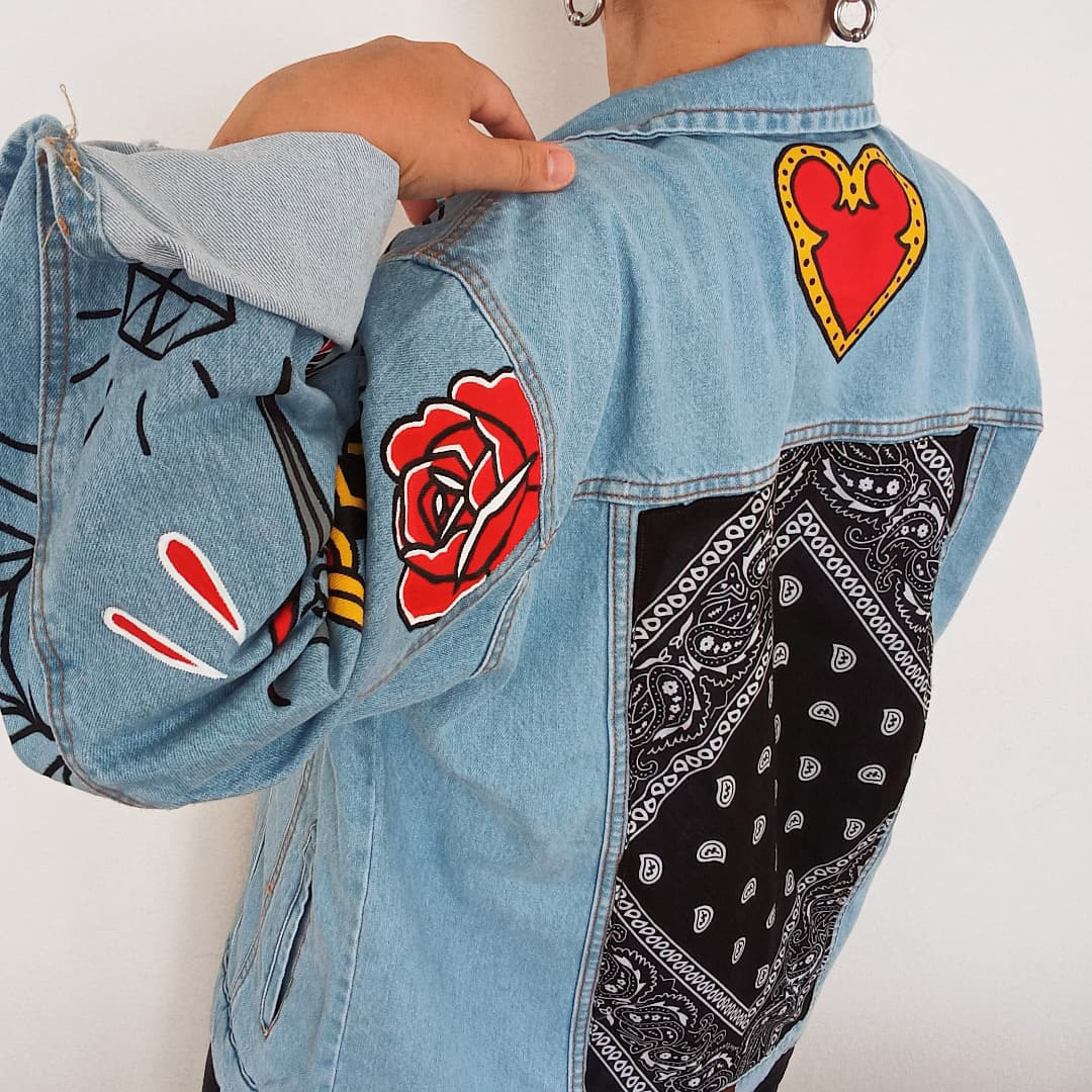 Clothing Custom Denim DIY fashion design handmade jeans moda punk rock