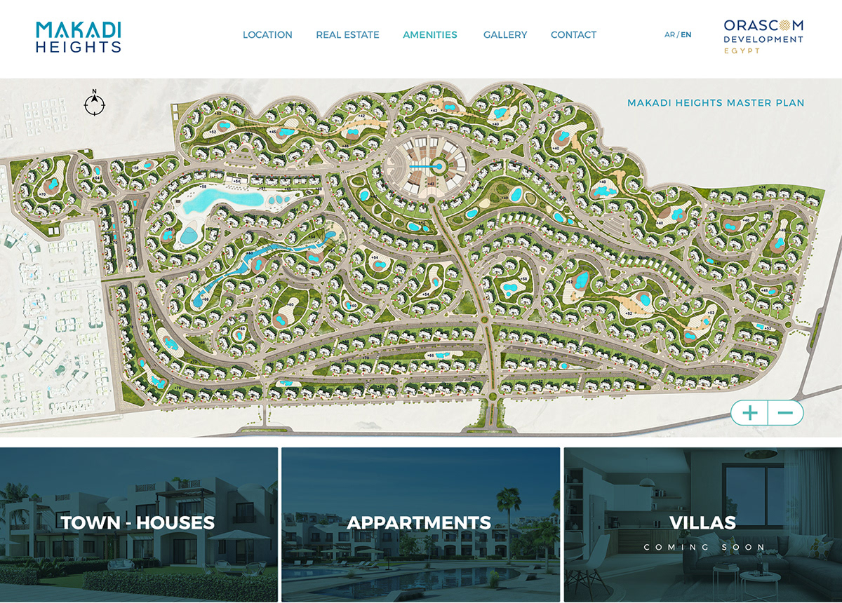 Orascom Development real estate Webdesign egypt Makadi Heights UI/UX red sea Andermatt Investments vacation home