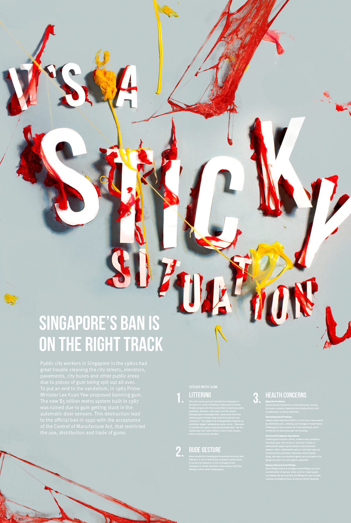 Poster Design poster gum sticky opinion bubble gum singapore Making Meaning risd