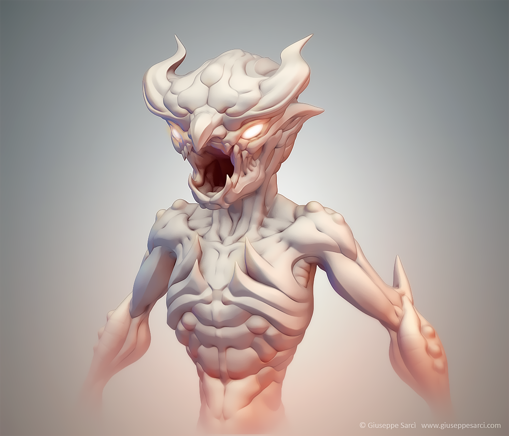 minotaur creature creatures monster fantasy horror horns sketch Sculpt 3D