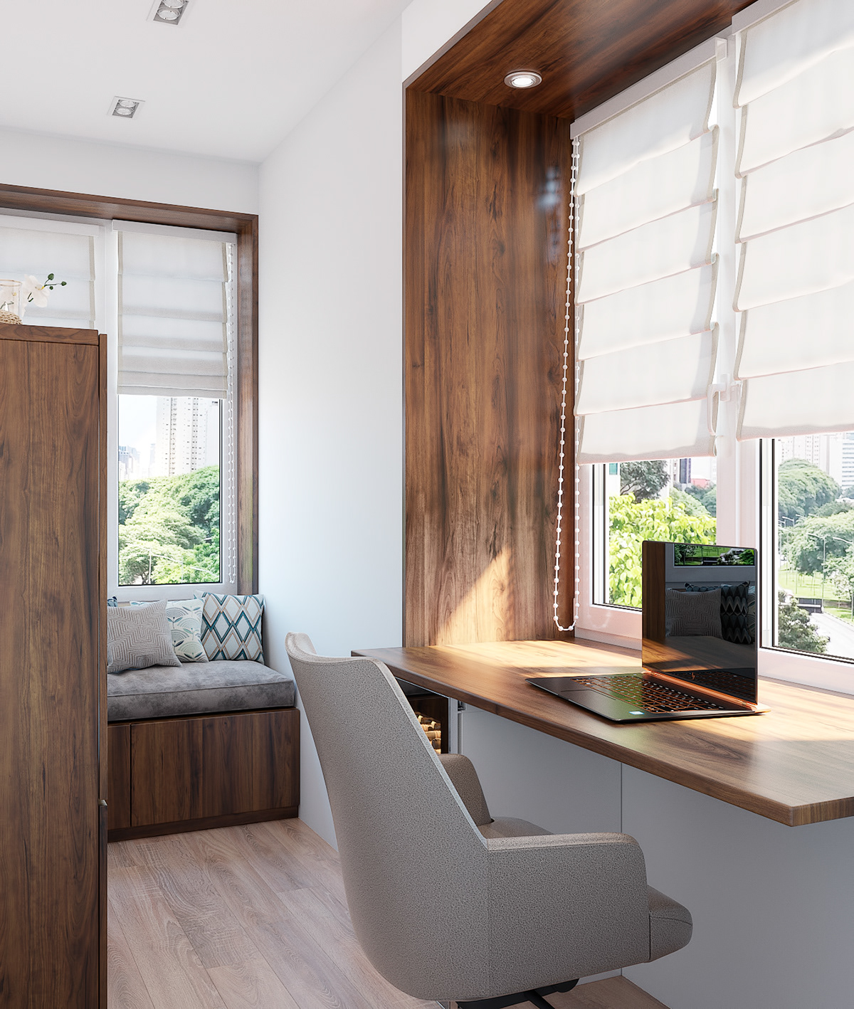3D Rendering visualization interior design  3ds max corona workspace Functional Design elegant interiors home office design contemporary