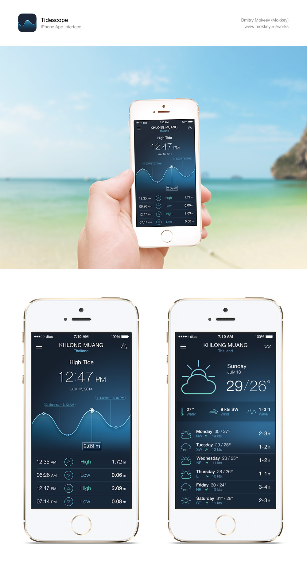 Surf navigation boat Yachting Travel sea weather wave UI tide app iphone
