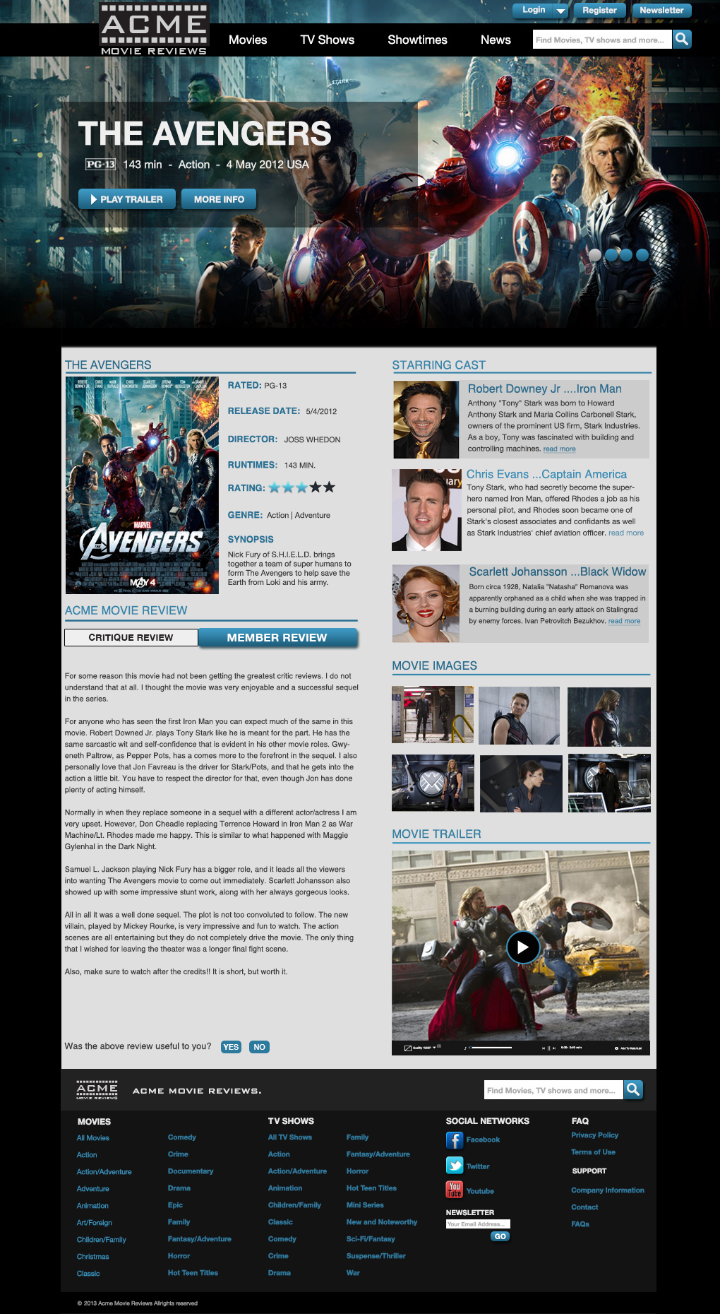 Avengers Website movie Movies re-design brand free psd free website free