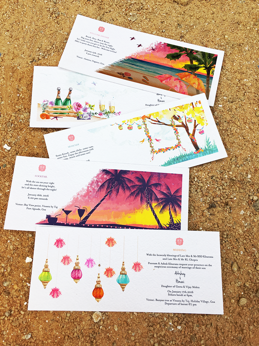 wedding Goa Wedding destination wedding India graphicdesign invitations Ikat cards reception lugge tags Travel invite beach