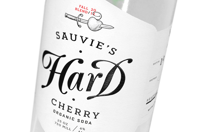 craft brew brewing glass bottle wine soda Hard Soda Typographic Logo Classic cherry