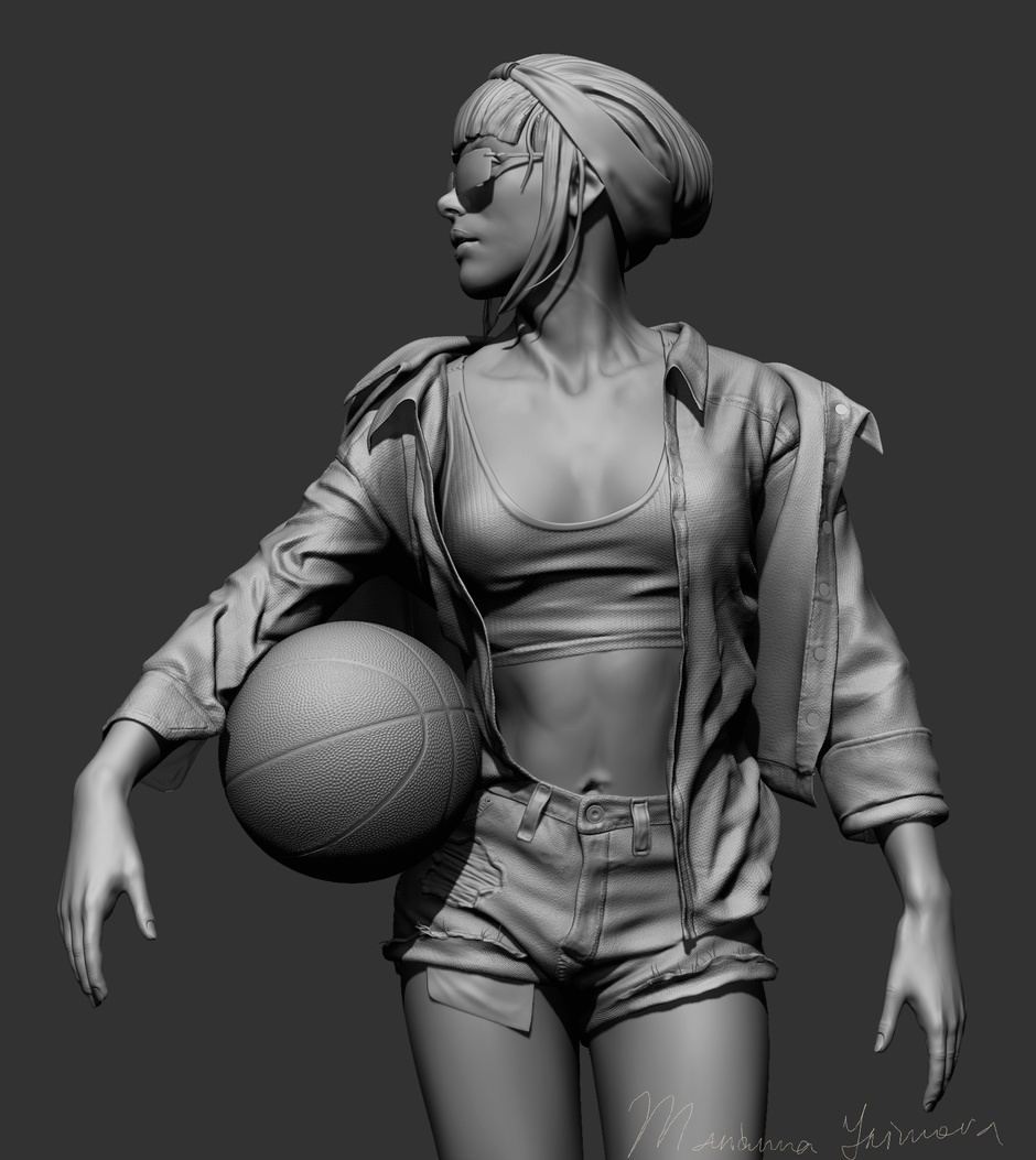 basketball girl clothes basketball girl sculpting  3d sculpt 3d art Fashion  Promotion Zbrush
