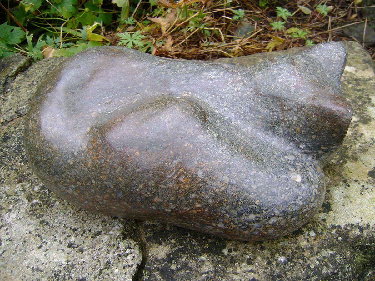Cat animal stone Purbeck Dorset Marble sculpture sleeping stonecarving catnap Pet garden Nature