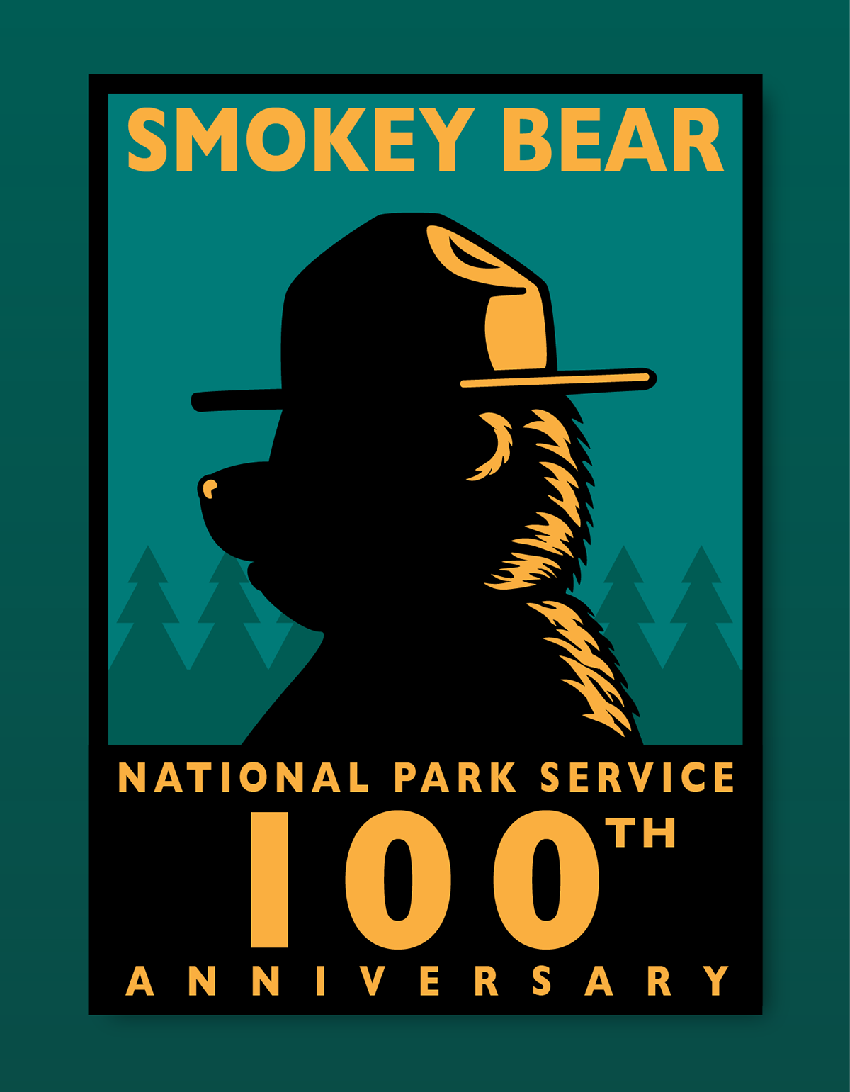 National Parks Service Digital Art  ILLUSTRATION  Theodore Roosevelt smokey bear Woodrow Wilson