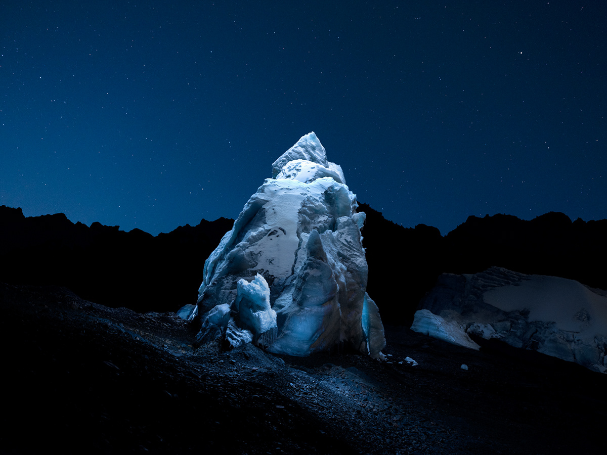 glacier ice climate change peru South America reuben wu itsreuben drone Lux Noctis night