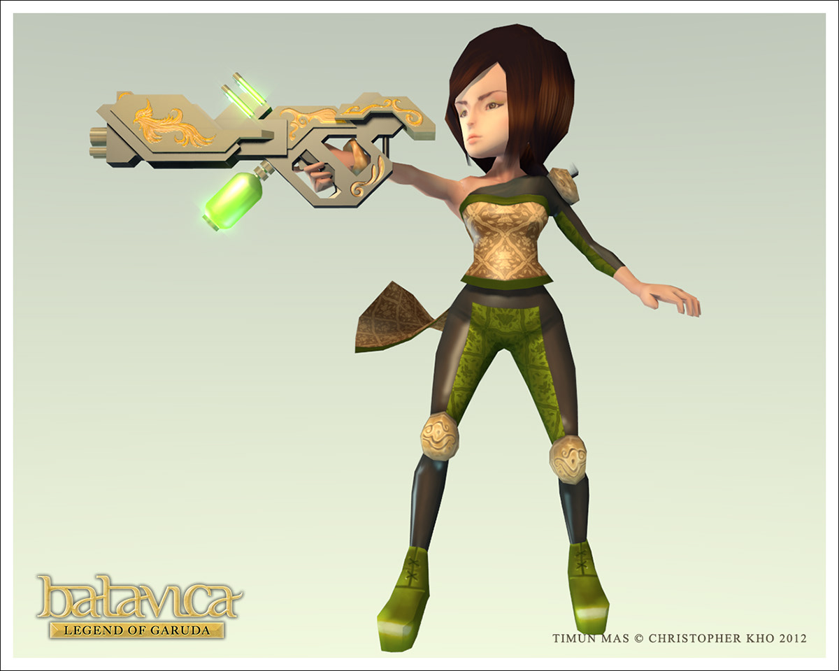 girl Alchemist 3D Character Folklore cultural central java javanese java 3D Modelling indonesia batik heroine
