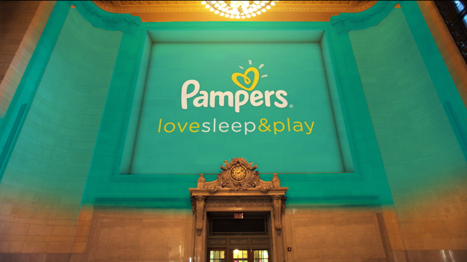 Pampers projection mapping campaign launch