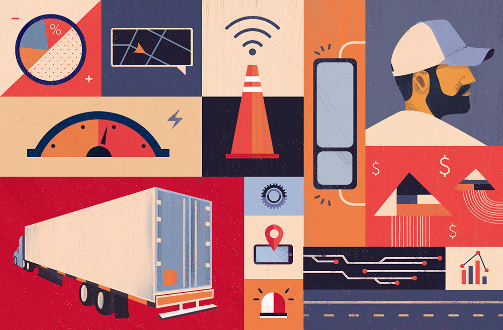freight trucks truckers Technology analytics Data smart device tech business Fintech