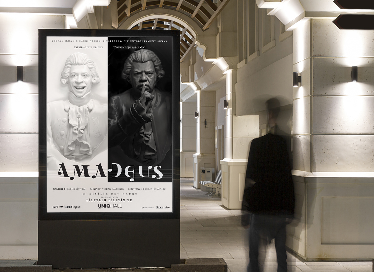 #theatre 3Dposter Behance branding  design graphic design  mozart poster 3D font design