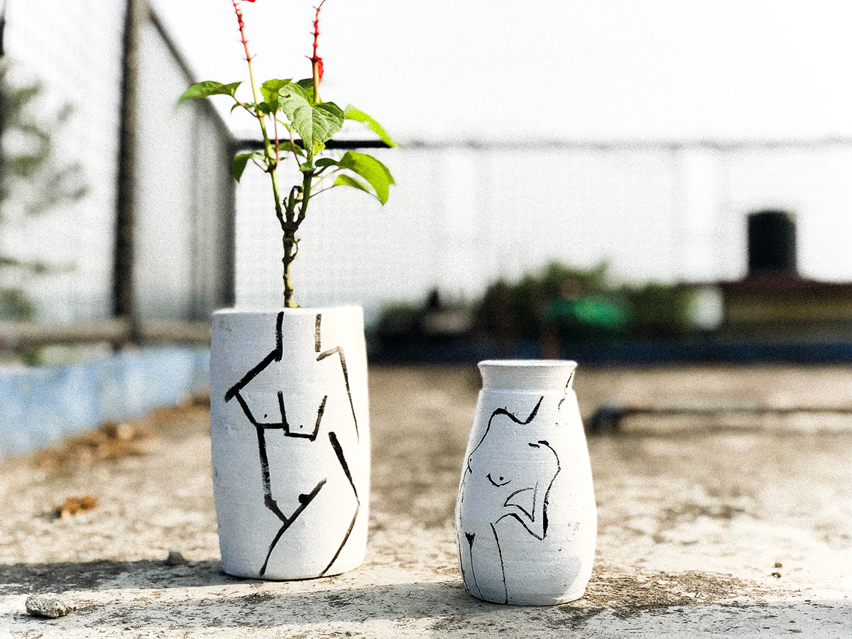 clay illustrations. Pottery Mugs