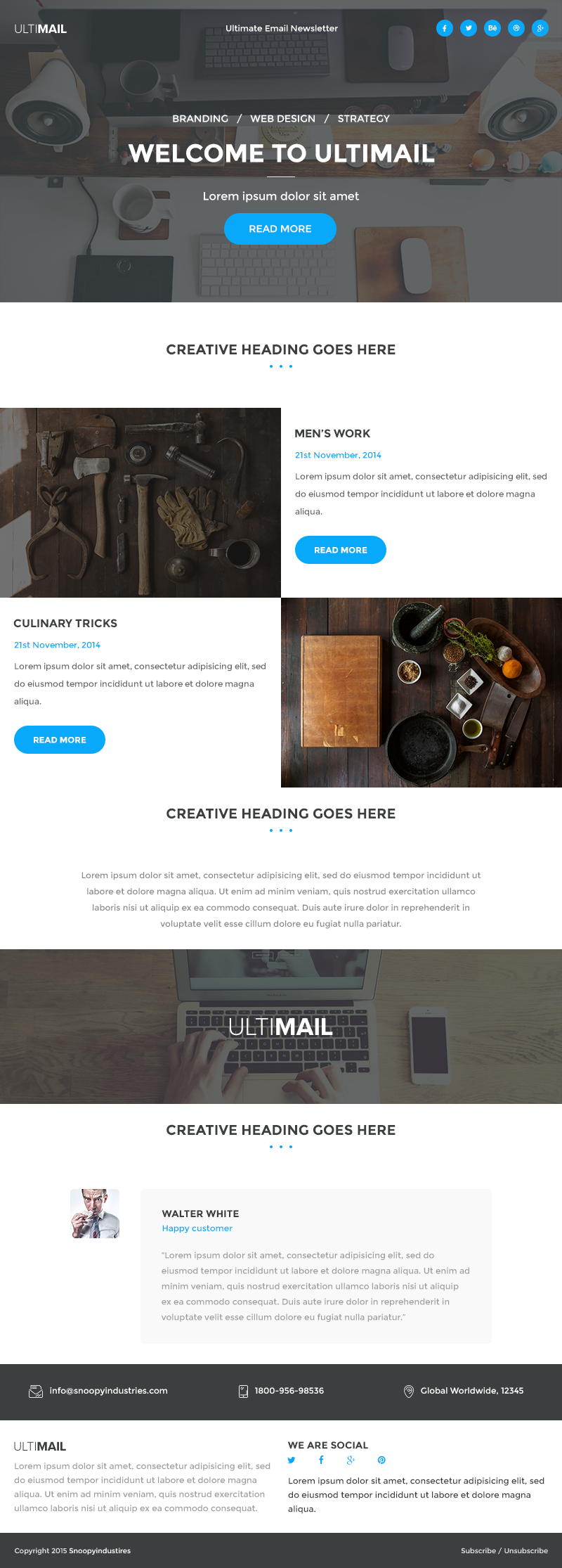 Email newsletter clean flat psd Web business Website UI photoshop Multipurpose design
