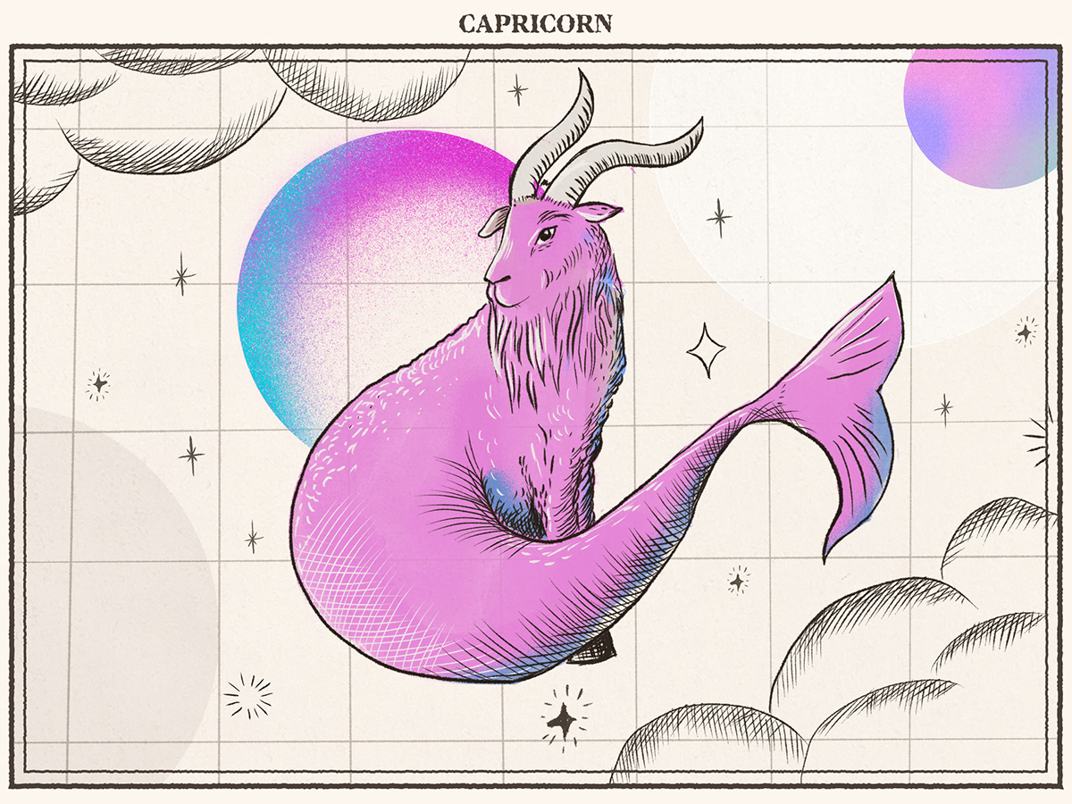 design Drawing  editorial Horoscope horoscope  design horoscope illustrations ILLUSTRATION  line drawing typography   zodiac