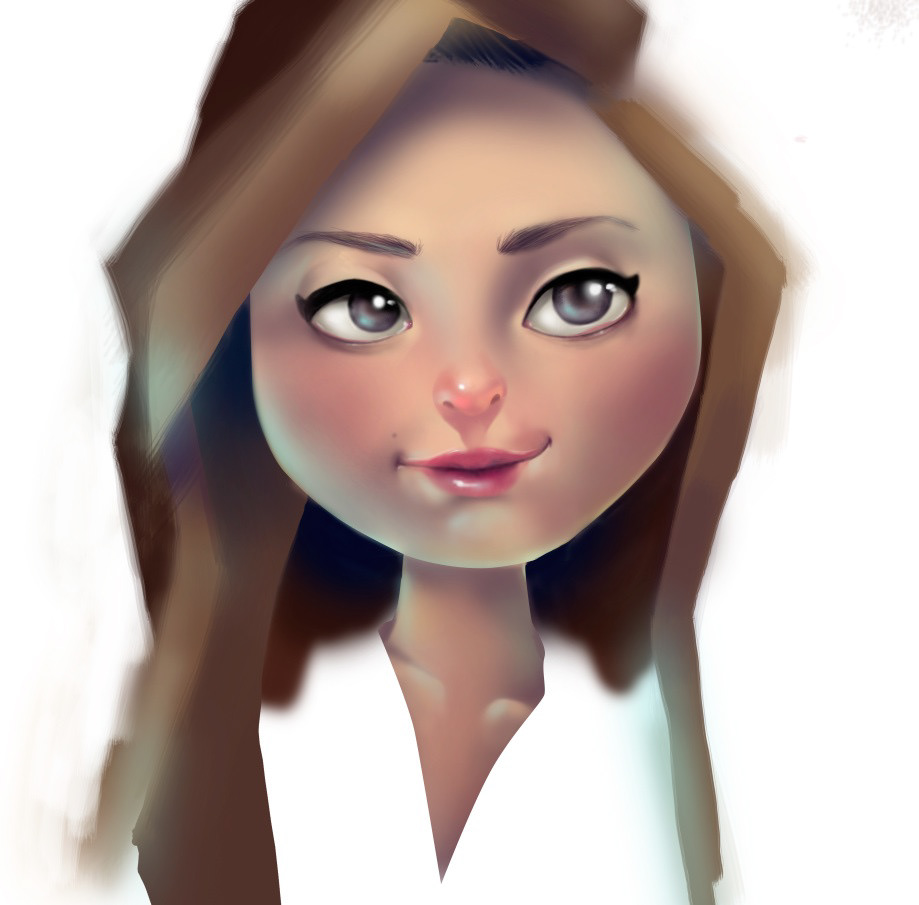 art girl hair eyes brunet beauty fimale portrait digital concept Character