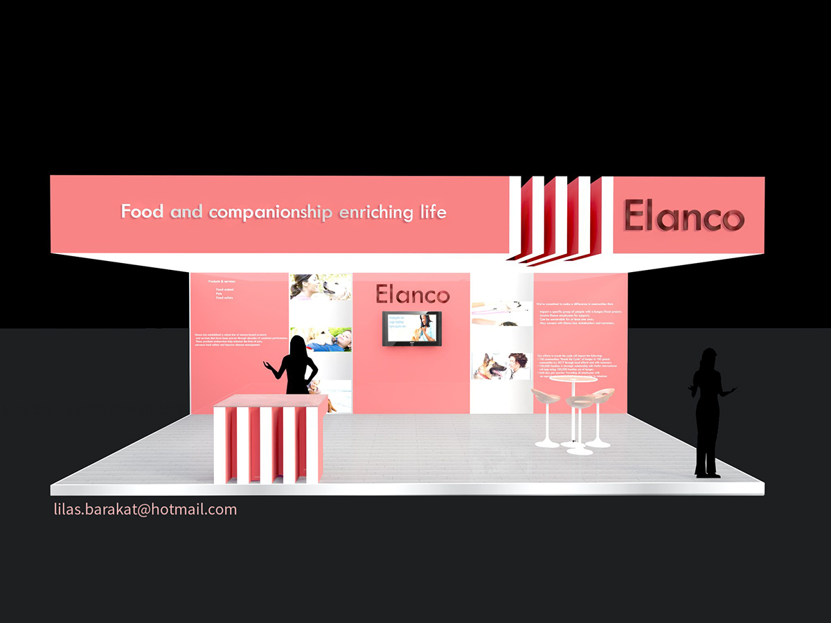 Elanco booth design boothdesign simple design Creative Booth booth animals food animals food