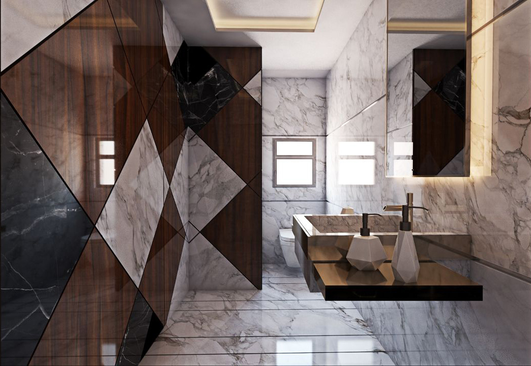 bathroom interior design  рендер visualization 3ds max vray modern luxury Marble wood